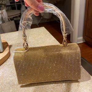 Mumu Gold Starry Rhinestone Clutch Bag